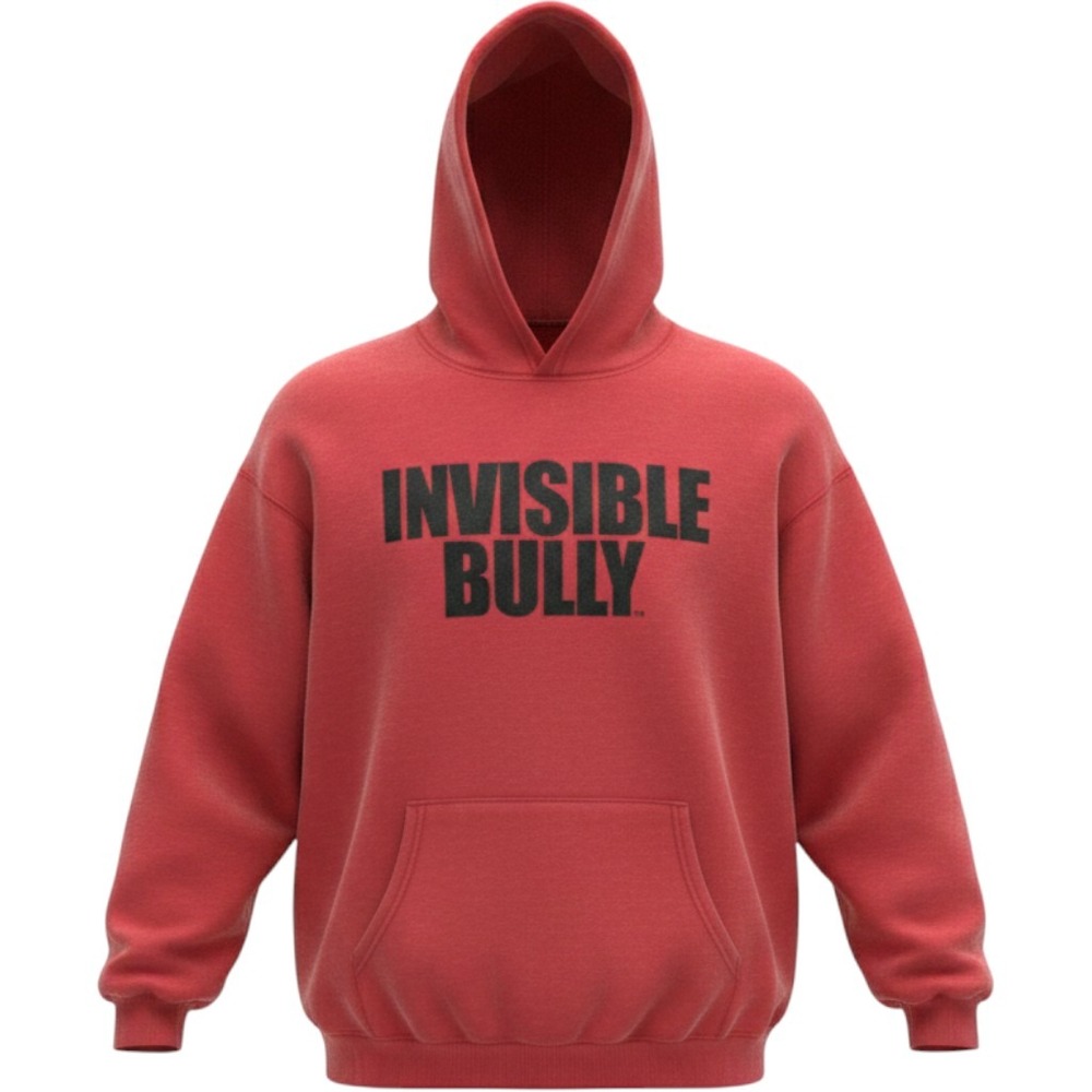 Invisible Bully Mens Red Logo Graphic Hoodie Sweatshirt XL New With Tags
